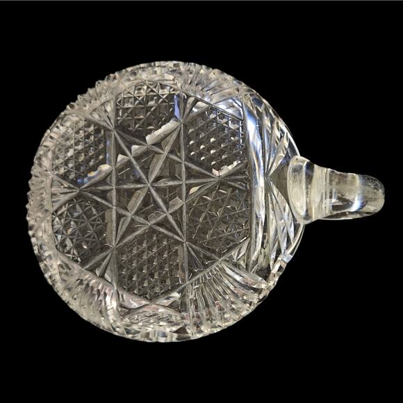 VTG ABP American Brilliant Cut Glass Nappy Dish Sawtooth Rim Star & Fan Pattern - Picture 3 of 3